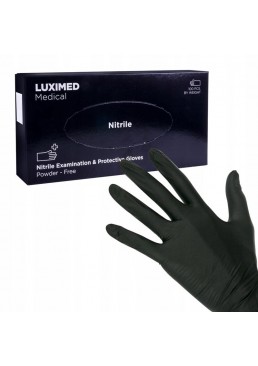 Перчатки Luximed черного цвета, размер М, 100 шт